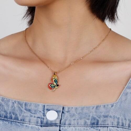 2020 New Rhinestone Women Chokers Necklaces Trendy Alloy Metal Butterfly Pendent Party Necklace Female Jewelry