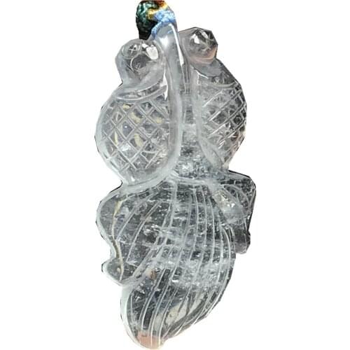 Natural Ocean Blue Aquamarine Pendant Necklace Fish Carved For Women Lady Man Crystal 44x23x7mm Beads Gemstone Jewelry AAAAA