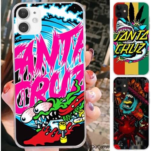 Riccu Skateboard Santa Cruz brand Phone Case For iPhone 7 8 Plus X XS Max XR Coque Case For iphone 5s SE 2020 6 6s 11Pro 12