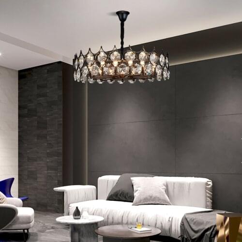 Light luxury crystal living room chandelier American minimalist bedroom dining room post-modern creative warm chandelier