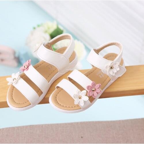 Toddler Kids Baby Girls Flower Rubber Sandals Non-Slip Shoes Cross Sandals Summer Beach Shoes Princess Sweety Sandals Сандалии