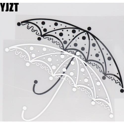 YJZT 15.6×10CM Cute Umbrella Car Sticker Funny Cartoon Vinyl Decal Black/Silver 20D-0029