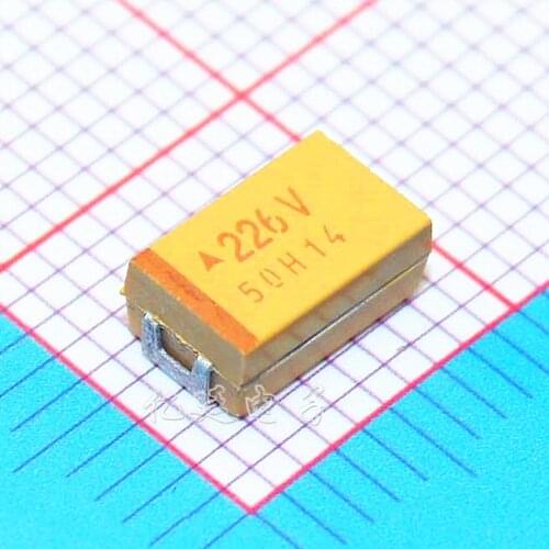 Chip tantalum capacitors 226V 22UF 35V D type 7343 10% bile capacitance yellow polar capacitance