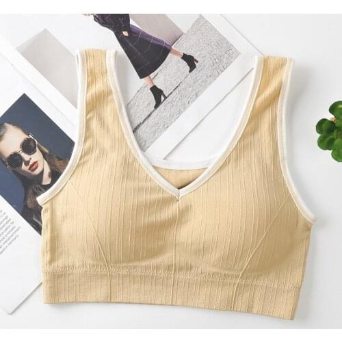 Sanderala Sexy Women Wireless Bra Plus Size Fitness Top Breathable Vest Running Tank Underwear Seamless One-piece Summer Vest