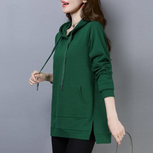 2020 New Women Solid Hoodie Pullover Female Autumn Winter Hooded Korean Loose Fashion Causal Student Full Sleeve Sweatshirt E190