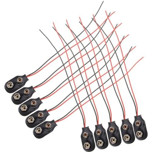 10pcs/lots 9V Battery Holder Clip Snap On Connector Cable Lead 15CM Battery Snap Connector Clip Lead Wires Holder Line