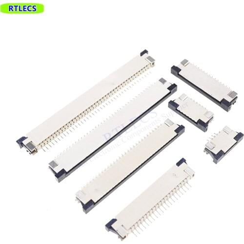 1000pcs on Tape FFC / FPC connector 1.0 mm 4 Pin 5 6 7 8 10 12 14 16 18 20 22 24 26 18 30 P Bottom Contact Right angle SMD SMT