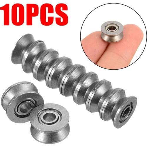 20pcs 624VV U Groove Pulley Rail Ball Bearing Sealed Guide Wire Track Walking Rail Bearing 4*13*6mm Mayitr