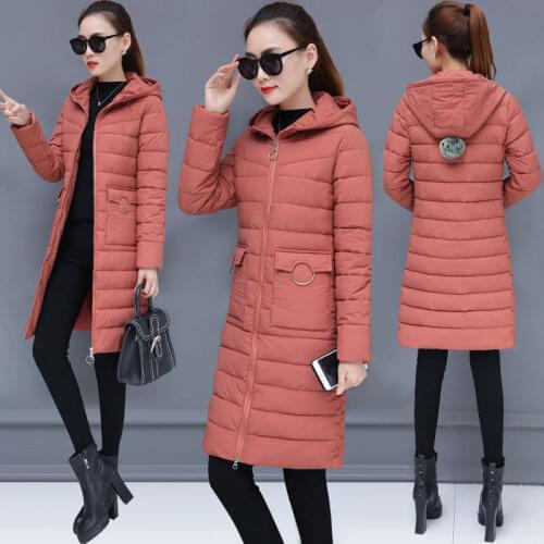 2021 Winter Women Jacket Long Parkas Hooded Cotton Padded Female Coat High Quality Warm Outwear Ladies Parka Winter Coat Q3