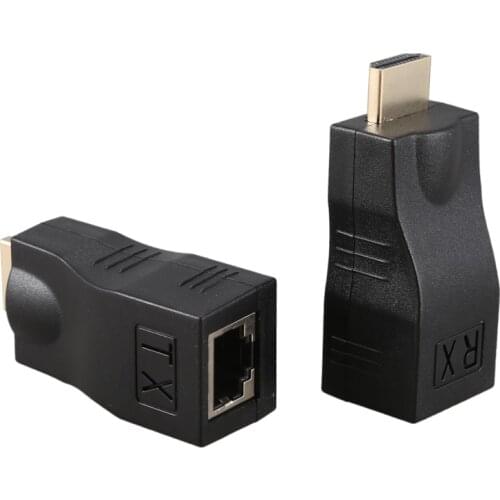 4K 3D HDMI 1.4 30M Extender to RJ45 Over Cat 5e/6 Network LAN Ethernet Adapter