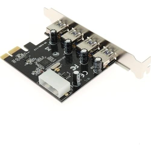 Adapter 4 Port PCI-E to USB 3.0 HUB PCI Express Expansion Card 5 Gbps Speed
