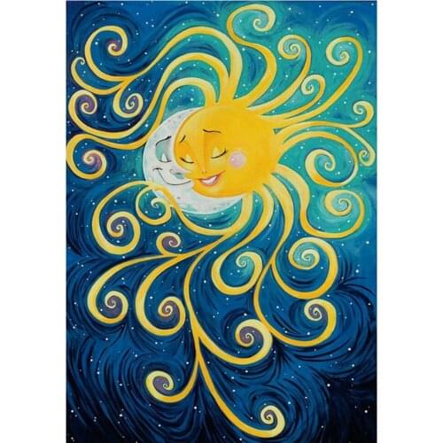 5D diamond painting new diamond new cartoon moon and sun diamond mosaic embroidery decoration home decoration
