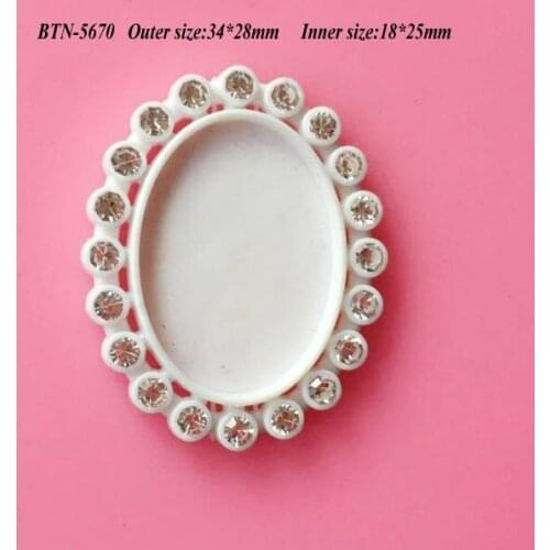 Free shipping inner size 25*18mm oval rhinestone cap button setting 50PCS BTN-5670