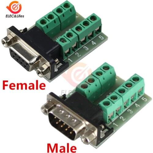 DB9 Male Female D-USB Port Adapter Signals Terminal Module RS232 Serial To Terminal DB9 Connector