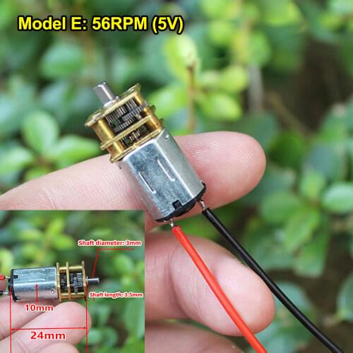 N20 3V 4.5V 6V Electric Micro DC Geared Motor 6 Volts Low Speed 35 To 700RPM Metal Motor Gear Adjustable Speed Reversed
