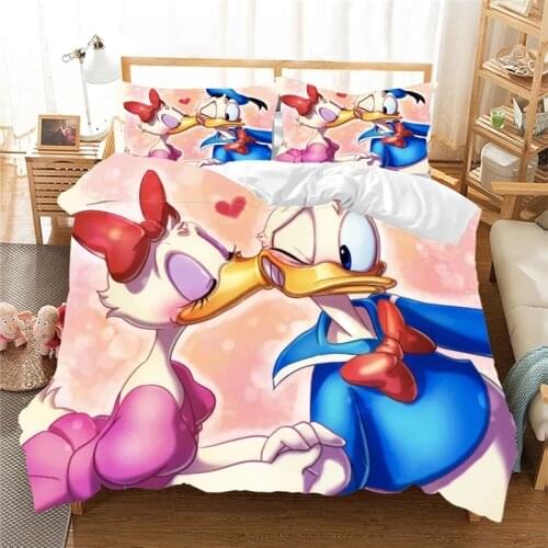 Cartoon Disney Donald Duck Bedding Set Bed Cover Children Girl Quilt Cover Quilt Bedding Cover King Size Quilt Cover