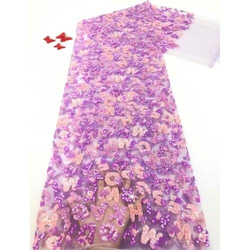 Handmade Lace African Sequin English Letters Fabric Embroidered Nigerian Wedding Lace Fabric 2020 High Quality French Tulle Lace