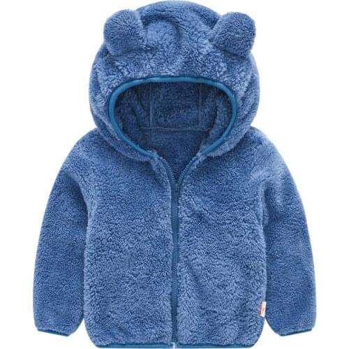 Winter Faux Fur Soft Fleece Jackets For Baby Girls Boys Cute Ears Thicken Girls Coat Boys Warm Outerwear Snowsuit Kids Clothes