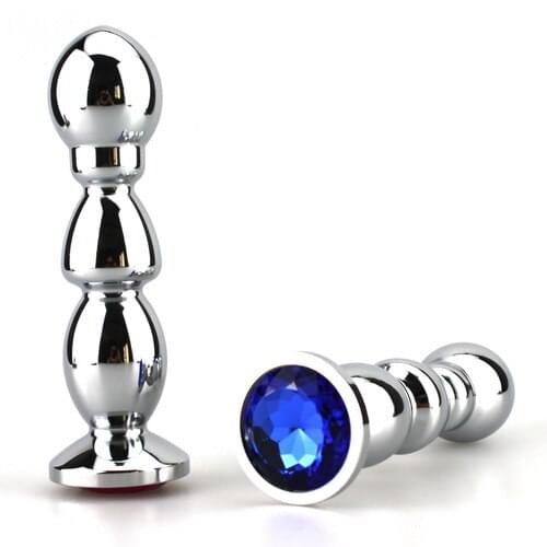 Large SIZE metal butt plug jewel anal sex toy for male and women