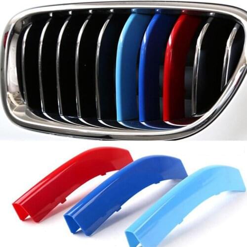 Grille Grill Trim Stripe for BMW X1 F48 X3F25 X4 F26 X5 E70 F15 X6 E71 3 5 Series F30 F31 F10 F07 GT Upgrade Grill M Sport Color