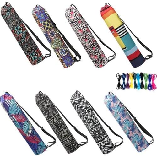 New Printed Easy Carry Yoga Mat Bag Yoga Backpack Gym Mat Case For Momen Men Pilates Fintess Exercise Pad Dance Sports Yoga Bags