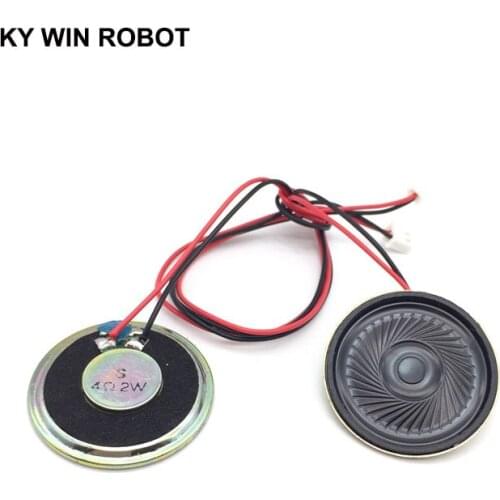 2pcs/lot New Ultra-thin speaker 4 ohms 2 watt 2W 4R speaker Diameter 40MM 4CM thickness 5MM with PH2.54 terminal wire length 30C