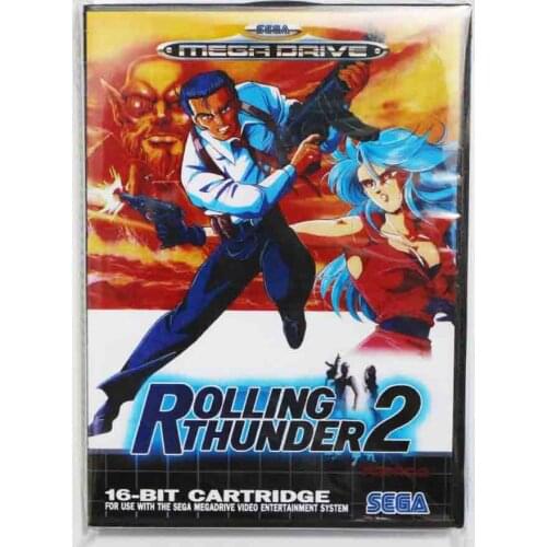 New Arrival Rolling Thunder 2 Game Cartridge 16 bit MD Game Card With Retail Box For Sega Mega Drive For Genesis