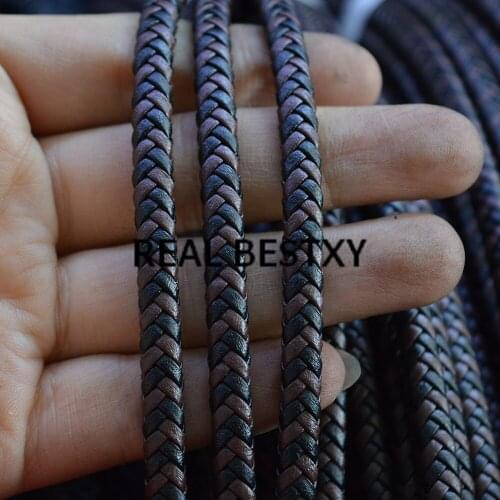 REAL BESTXY 5m/lot 5.7*4mm Flat cord rope string bracelet necklace craft gift diy strap leather strings for bracelets