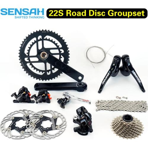SENSAH EMPIRE 2x11 Speed disc bike derailleur kit, 22s Road Disc Groupset, Disc Road Bicycle R7020 R8020 Hydraulic disc kit
