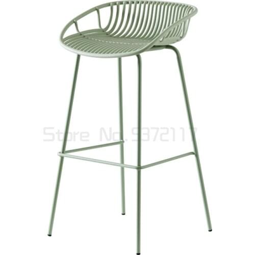 Nordic home iron bar high stool front desk chair net red shop leisure coffee bar metal chair