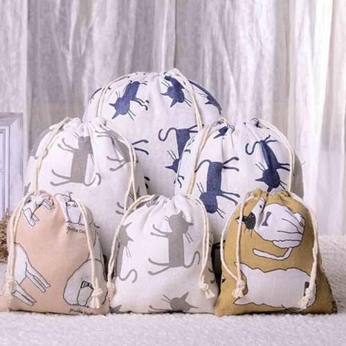 Handmade Cotton Linen Storage Package Bag Drawstring Bag Small Coin Purse Travel Women Small Cloth Bag Gift Pouch Shopping Bags