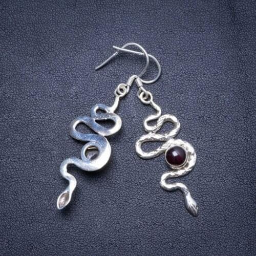 Natural Amethyst Handmade Unique 925 Sterling Silver Earrings 2" X4631