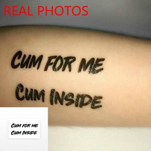 BDSM 3 or 5x Cum for Me + Cum Inside Comboo Temporary Tattoos Waterproof Sticker Male Female Body Sex Slave Master Game