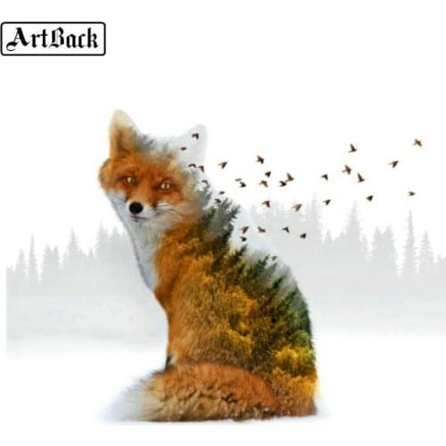 Animal diamond painting fox 5d full square / round swan diamond mosaic snow landscape crafts diy 3d embroidery kit