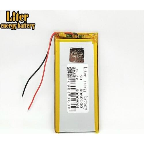 1/2/4x 5000mAh Li-polymer Rechargeable Batteries 3.7V 6060100 Lithium Polymer Battery For MP4 MP5 Tablet DVD MID Digital Product