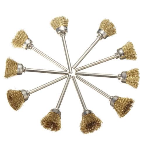 10pcs 16mm Brass Wire Wheel Brushes For Grinder Rotary Tool Dremel Accessories