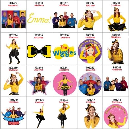 10pcs/lot New the Wiggles Cartoon Printed Flatback Planar Resin Crafts for DIY Mobile Phone Case Headband Hair Bow