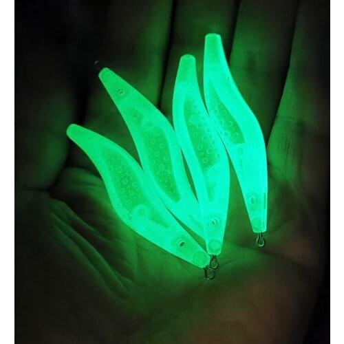 10pcs Rattle sound Fluorescent squid bait Highly reflective Blank bodies Shrimp Fish Making Lure Luminous Glow DIY Jig fishing