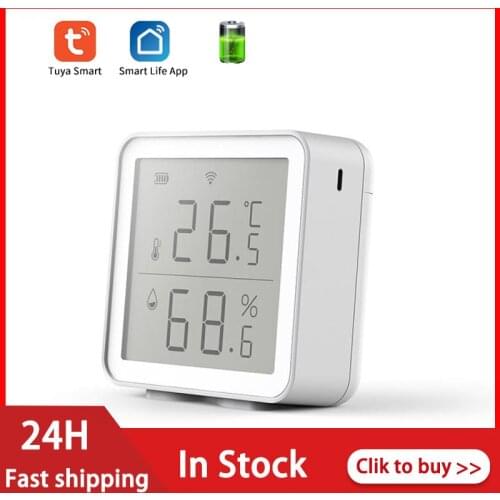 2020 Tuya WIFI Temperature And Humidity Sensor Smart Home Indoor Intelligent Linkage Abnormal Sensor With Alexa Smart Home