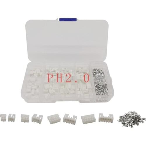 230Pcs PH2.0 2.0mm Terminal Socket Kit Housing JST 2.0mm Pin Header Wire Connector JST Connector Kit PH Kits 2Pin 3Pin 4Pin 5Pin