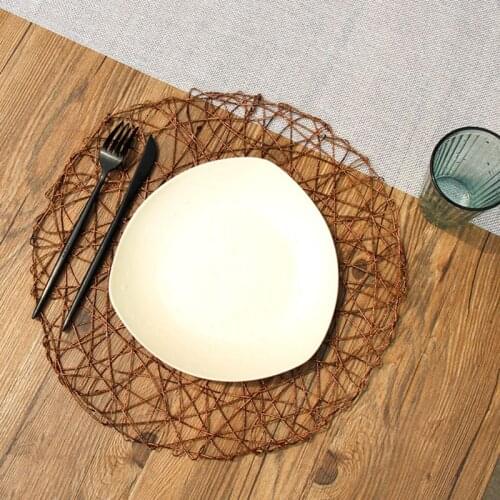 38cm Round Table Placemats Non-Slip Coaster Mats Dining Coaster Pad Restaurant Supplies Accessories Home Decor