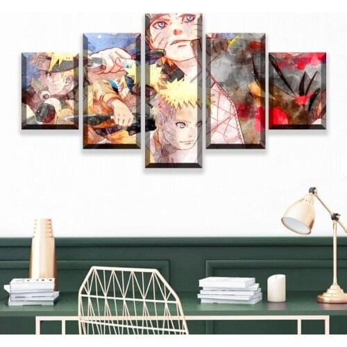 5 Piece Wall Art Canvas Anime Manga Prints Ninja Figure Modular Pictures Posters Home Living Room & Bedroom Decoration Paintings