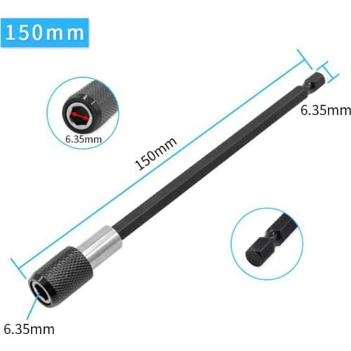 6 Inch Hex Shank Quick Release Screwdriver Magnetic Bit Holder with Adjustable Collar Extension Bar 150mm