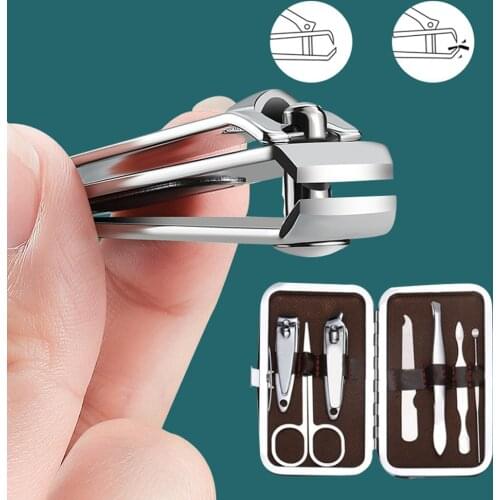 7 in 1 Nail Clipper Set Manicure Cutters Household Stainless Steel Ear Spoon Nail Clippers Set Pedicure Nail Scissors Tool Nail
