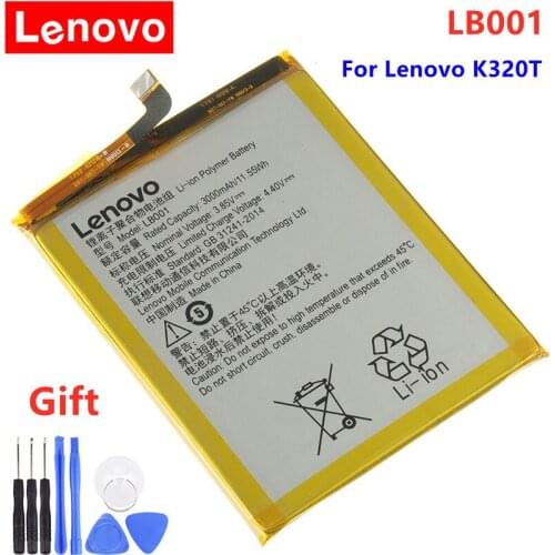Lenovo Original Battery 3000mAh LB001 Battery For Lenovo K320T Mobile Phone + Free Tools