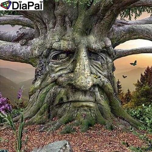 DiaPai 5D DIY Diamond Painting 100% Full Square/Round Drill "Cartoon tree" Diamond Embroidery Cross Stitch 3D Decor A21703