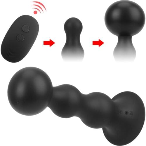 85mm Anal Sex Toys Wireless Remote Control Anal Beads Vibrator Male Prostate Massager Butt Plug Inflatable Anal Dilator