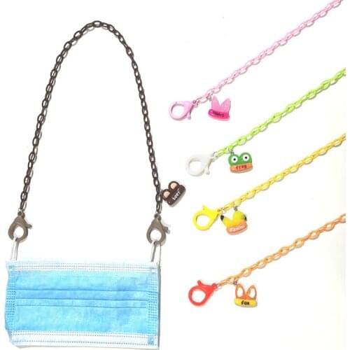 Acrylic Mask Chain For Children Lovely Cartoon Charm Sunglasses Chain Lanyard Holder Anti-lost Candy-Color Glasses Strap Jewelry