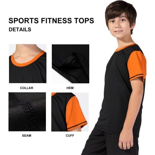 Kids T Shirt Short Sleeve Boys&Girls Tops Sportswear T-Shirts Soccer Basketball Running Quick Dry Children Summer Clothing