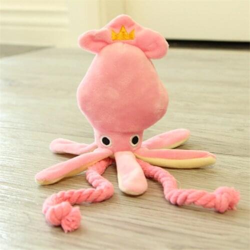 Cute Octopus Plush Pet Dog Chew Rope Toy Squeaker Dog Toys for Small Dogs Cleaning Teeth Puppy Toy Mascotas Supplies Accessories